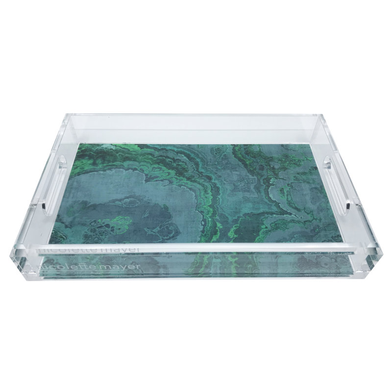 Nicolette Mayer AGATE MALACHITE ACRYLIC VANITY TRAY 12.25X7.75 Perigold